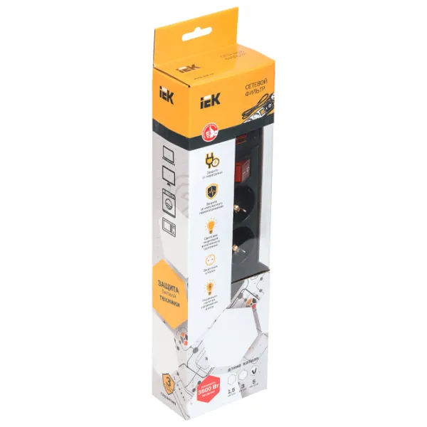 Prelungitor IEK WFP10-16-05-03-ZK-K02 3 m Black photo 2