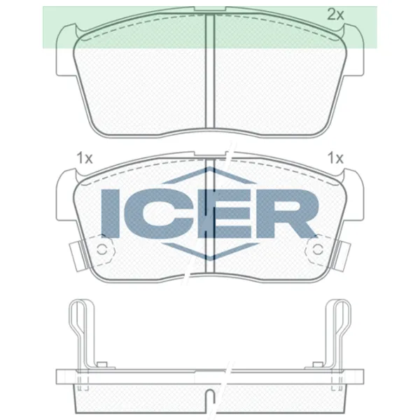 Тормозные колодки Icer 181452 передние/ дисковые photo 2 Тормозные колодки Icer 181452 передние/ дисковые photo 2