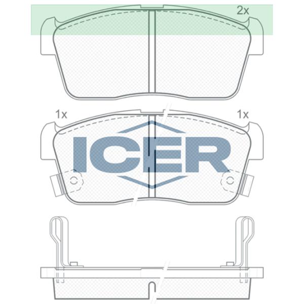 Тормозные колодки Icer 181452 передние/ дисковые photo 2 Тормозные колодки Icer 181452 передние/ дисковые photo 2