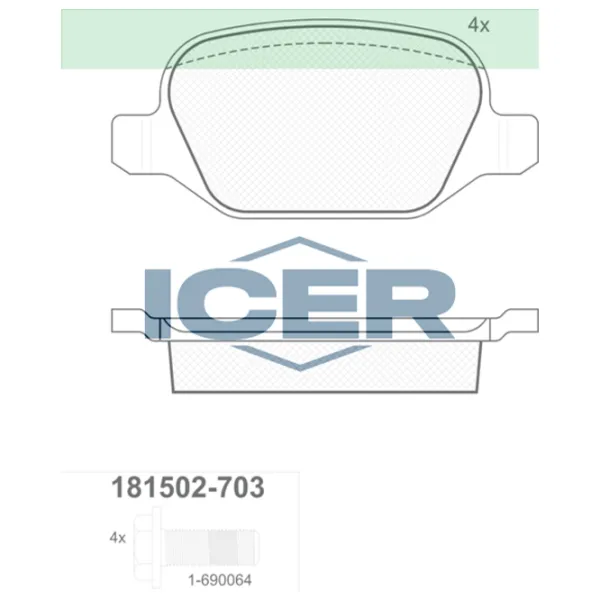 Plăcuțe de frână Icer 181502-703 spate/ disk photo 2