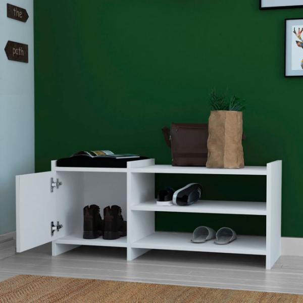 Обувной шкаф Showdeko Sunno Hall Stand (M.B.13275.2) 44см x 100см x 35см/ ЛДСП/ White photo 3
