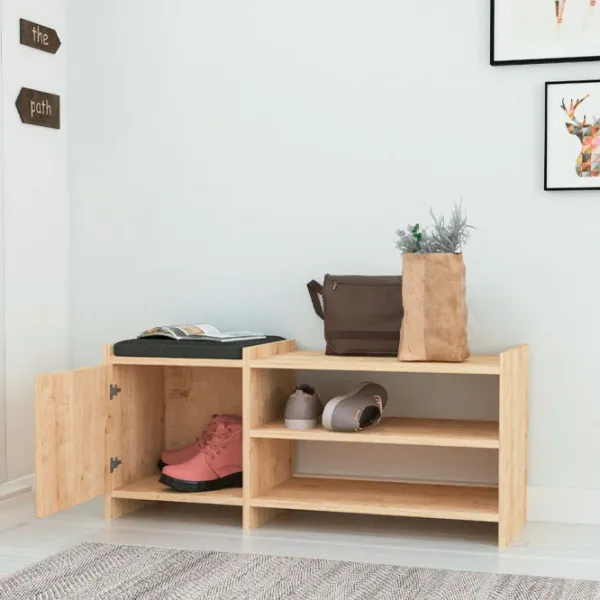 Обувной шкаф Showdeko Sunno Hall Stand (M.B.13275.4) 44см x 100см x 35см/ ЛДСП/ Oak photo 3 Обувной шкаф Showdeko Sunno Hall Stand (M.B.13275.4) 44см x 100см x 35см/ ЛДСП/ Oak photo 3