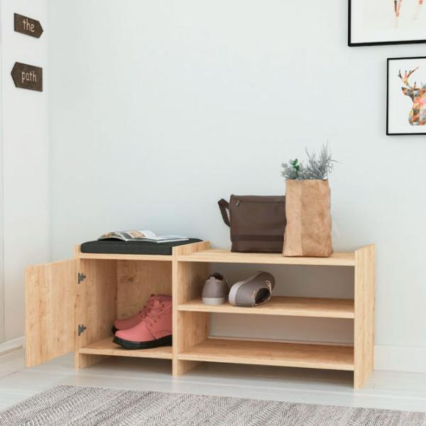 Обувной шкаф Showdeko Sunno Hall Stand (M.B.13275.4) 44см x 100см x 35см/ ЛДСП/ Oak photo 3 Обувной шкаф Showdeko Sunno Hall Stand (M.B.13275.4) 44см x 100см x 35см/ ЛДСП/ Oak photo 3