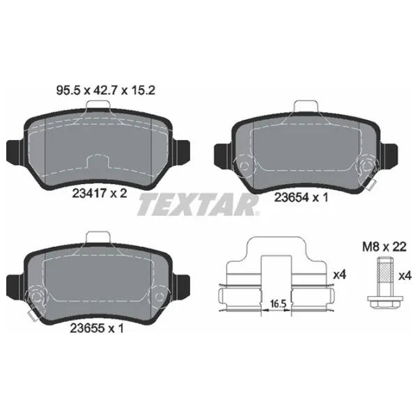 Plăcuțe de frână Textar 2341703 spate/ disk photo 2 Plăcuțe de frână Textar 2341703 spate/ disk photo 2