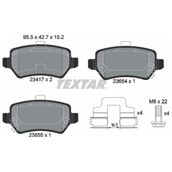 Plăcuțe de frână Textar 2341703 spate/ disk photo 2 Plăcuțe de frână Textar 2341703 spate/ disk photo 2