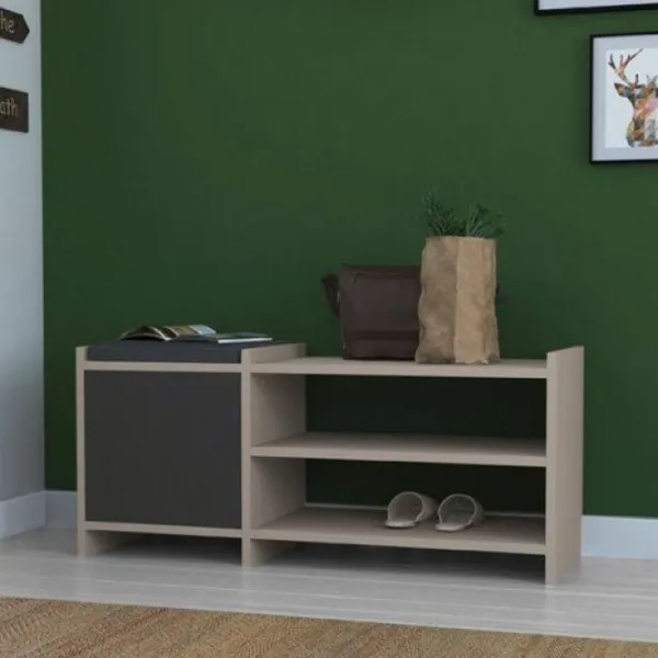 Обувной шкаф Showdeko Sunno Hall Stand (M.B.13275.6) 44см x 100см x 35см/ ЛДСП/ Светлый мокко photo 2