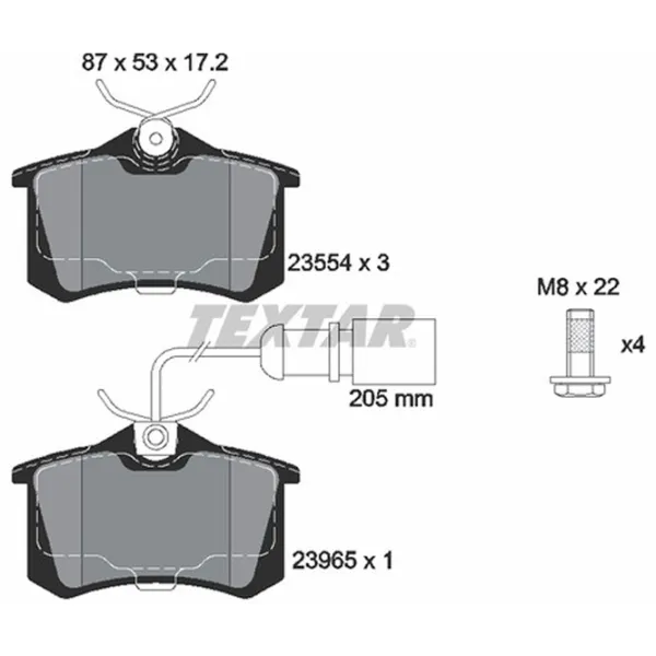 Plăcuțe de frână Textar 2355403 spate/ disk photo 2 Plăcuțe de frână Textar 2355403 spate/ disk photo 2