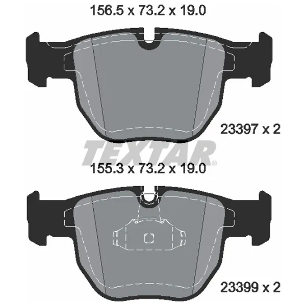 Тормозные колодки Textar 2339703 передние/ дисковые photo 2 Тормозные колодки Textar 2339703 передние/ дисковые photo 2