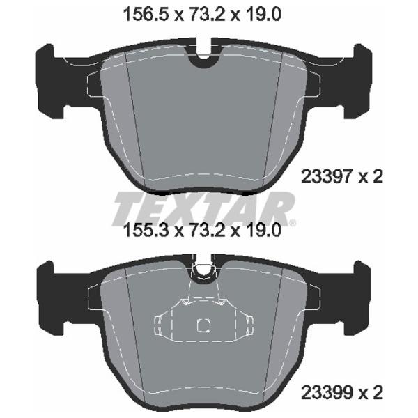 Тормозные колодки Textar 2339703 передние/ дисковые photo 2 Тормозные колодки Textar 2339703 передние/ дисковые photo 2