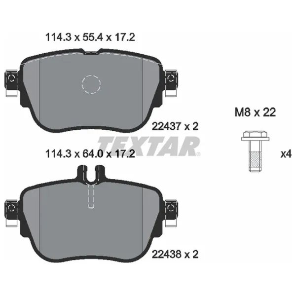 Тормозные колодки Textar 2243701 задние/ дисковые photo 2 Тормозные колодки Textar 2243701 задние/ дисковые photo 2