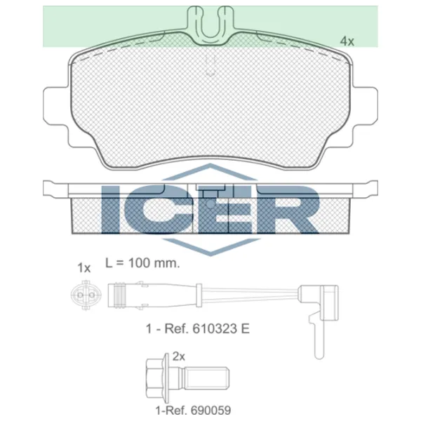 Plăcuțe de frână Icer 181516-701 față/ disk photo 2