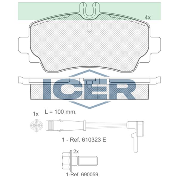 Plăcuțe de frână Icer 181516-701 față/ disk photo 2