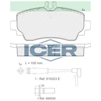 Plăcuțe de frână Icer 181516-701 față/ disk photo 2