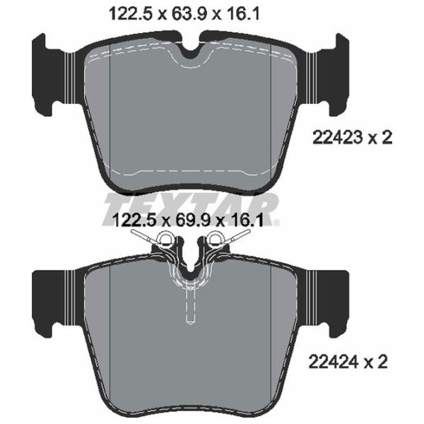 Plăcuțe de frână Textar 2242301 spate/ disk photo 2 Plăcuțe de frână Textar 2242301 spate/ disk photo 2
