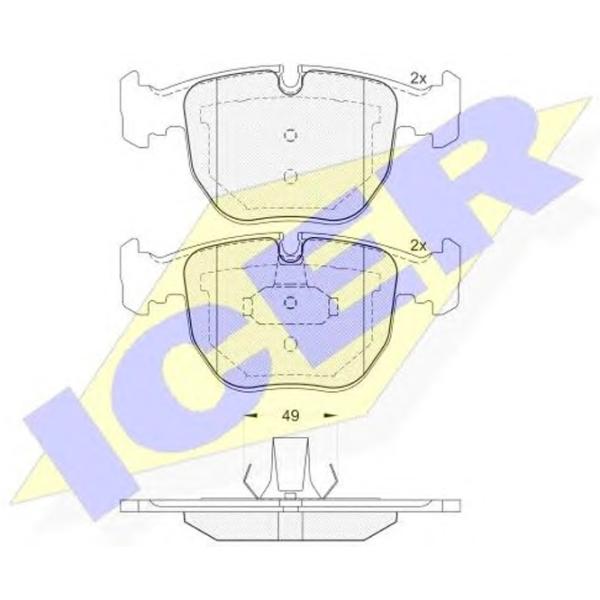 Plăcuțe de frână Icer 181530 față/ disk photo 2