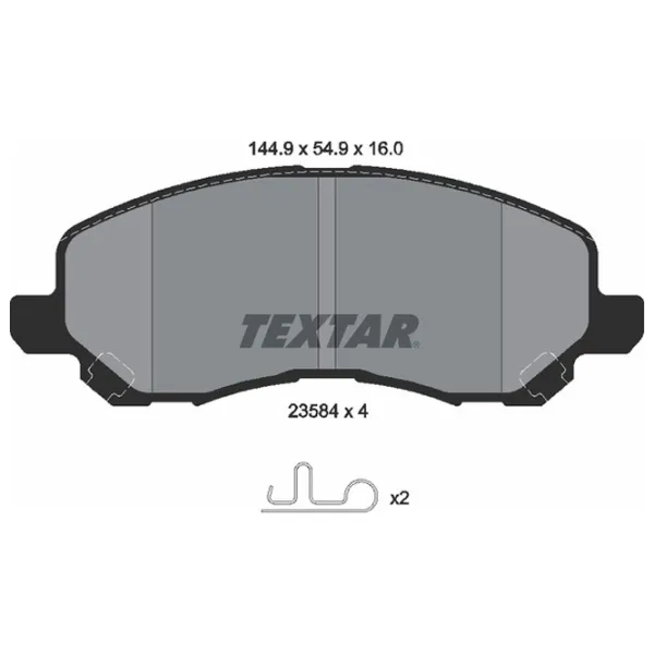 Тормозные колодки Textar 2358401 передние/ дисковые photo 2 Тормозные колодки Textar 2358401 передние/ дисковые photo 2