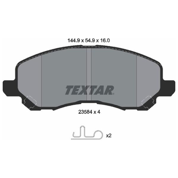 Тормозные колодки Textar 2358401 передние/ дисковые photo 2 Тормозные колодки Textar 2358401 передние/ дисковые photo 2