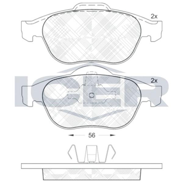 Plăcuțe de frână Icer 181533 față/ disk photo 2