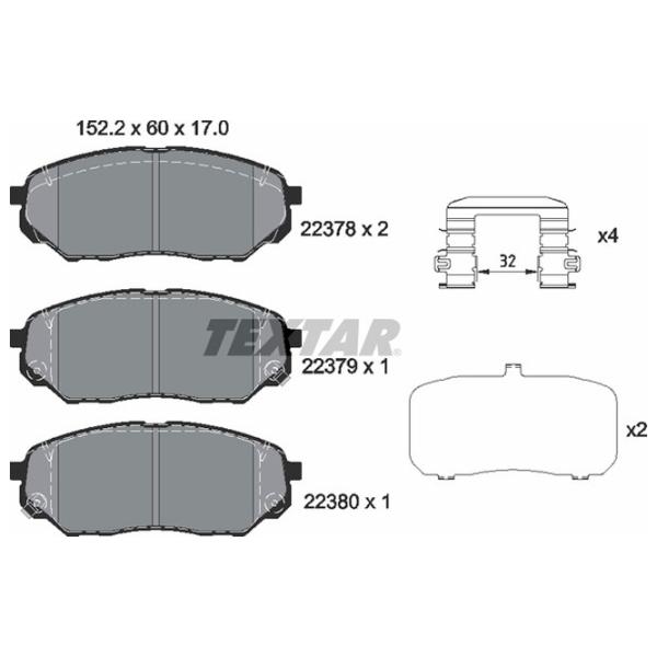 Plăcuțe de frână Textar 2237801 față/ disk photo 2 Plăcuțe de frână Textar 2237801 față/ disk photo 2