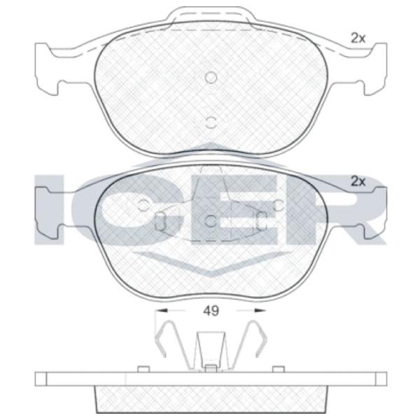 Тормозные колодки Icer 181537 задние/ дисковые photo 2 Тормозные колодки Icer 181537 задние/ дисковые photo 2
