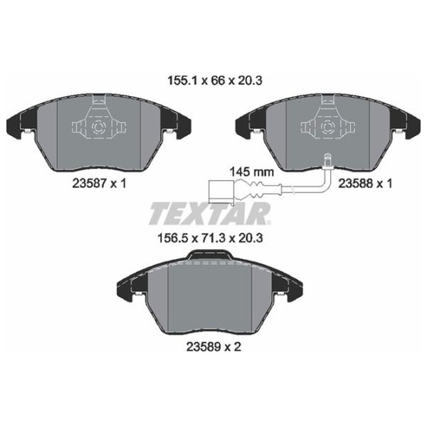 Тормозные колодки Textar 2358701 передние/ дисковые photo 2 Тормозные колодки Textar 2358701 передние/ дисковые photo 2