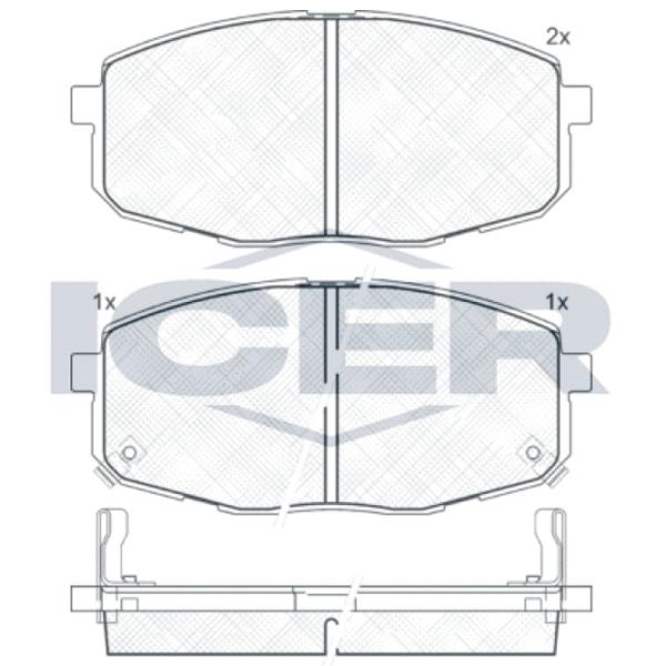 Тормозные колодки Icer 181540 передние/ дисковые photo 2 Тормозные колодки Icer 181540 передние/ дисковые photo 2