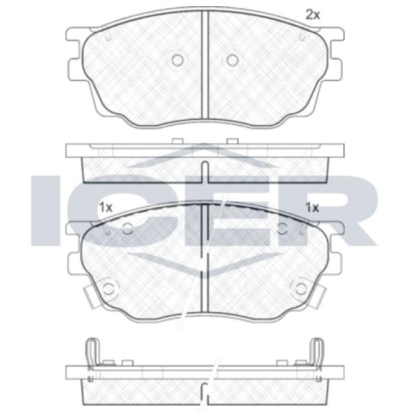 Тормозные колодки Icer 181542 передние/ дисковые photo 2