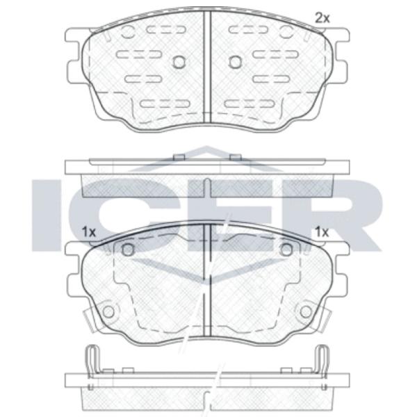 Тормозные колодки Icer 181542-200 передние/ дисковые photo 2