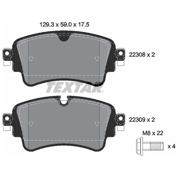 Тормозные колодки Textar 2230801 задние/ дисковые photo 2 Тормозные колодки Textar 2230801 задние/ дисковые photo 2