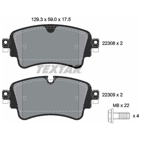 Тормозные колодки Textar 2230801 задние/ дисковые photo 2 Тормозные колодки Textar 2230801 задние/ дисковые photo 2