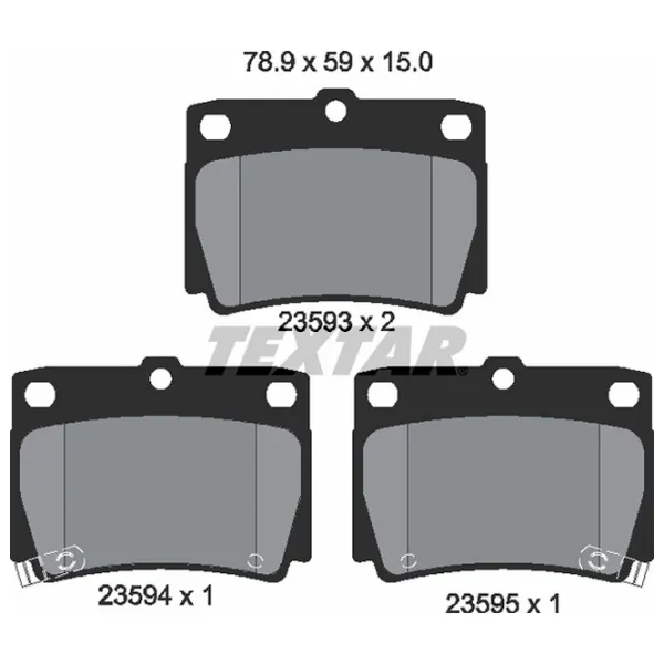 Тормозные колодки Textar 2359301 задние/ дисковые photo 2 Тормозные колодки Textar 2359301 задние/ дисковые photo 2
