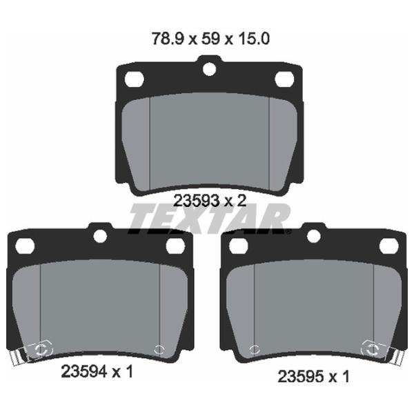 Тормозные колодки Textar 2359301 задние/ дисковые photo 2 Тормозные колодки Textar 2359301 задние/ дисковые photo 2