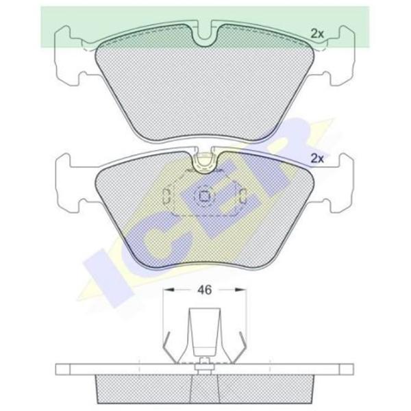 Plăcuțe de frână Icer 181550 față/ disk photo 2