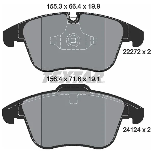 Тормозные колодки Textar 2227201 передние/ дисковые photo 2 Тормозные колодки Textar 2227201 передние/ дисковые photo 2