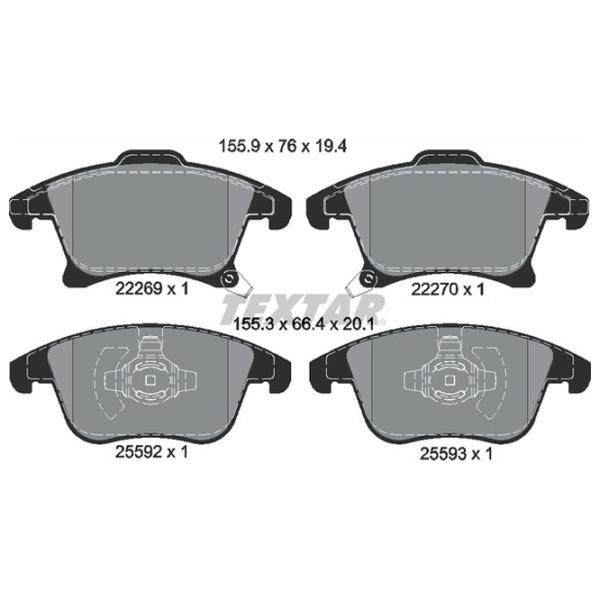 Plăcuțe de frână Textar 2226901 față/ disk photo 2 Plăcuțe de frână Textar 2226901 față/ disk photo 2