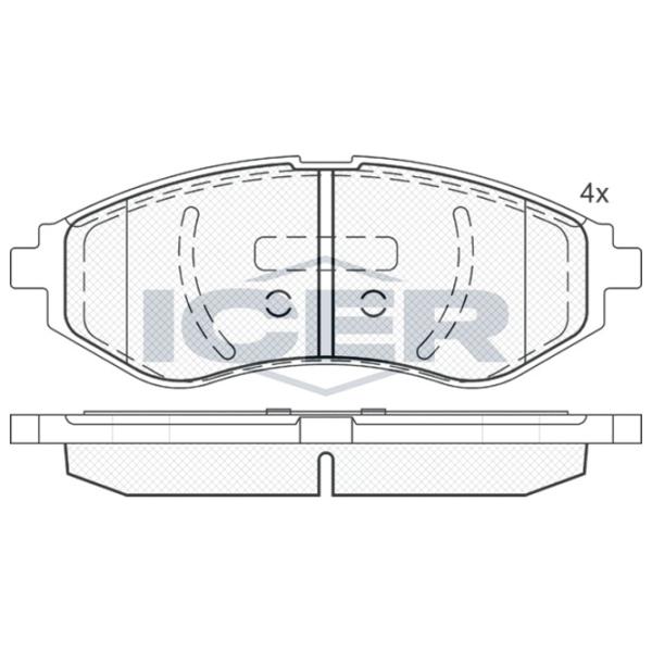 Plăcuțe de frână Icer 181566 față/ disk photo 2