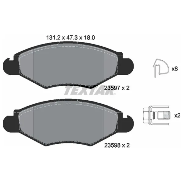 Тормозные колодки Textar 2359703 передние/ дисковые photo 2