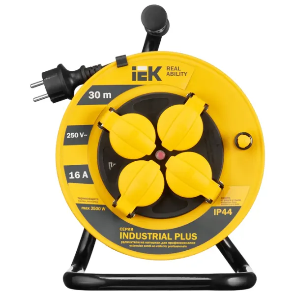 Prelungitor pe tambur IEK WKP15-16-04-30-44 30 m Yellow photo 2