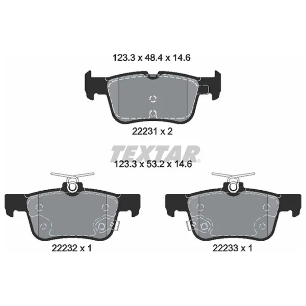 Тормозные колодки Textar 2223103 задние/ дисковые photo 2 Тормозные колодки Textar 2223103 задние/ дисковые photo 2