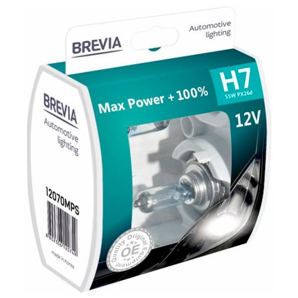 Автомобильная лампа Brevia Max Power +100% Галоген/ H7/ PX26d/ 60 - 55 Вт photo 2 Автомобильная лампа Brevia Max Power +100% Галоген/ H7/ PX26d/ 60 - 55 Вт photo 2