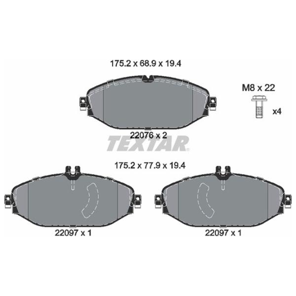 Тормозные колодки Textar 2207601 передние/ дисковые photo 2 Тормозные колодки Textar 2207601 передние/ дисковые photo 2