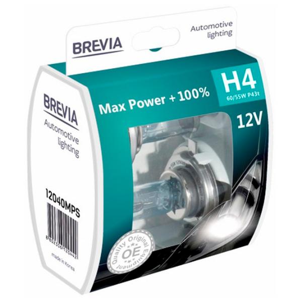 Автомобильная лампа Brevia Max Power +100% Галоген/ H4/ P43t/ 60 - 55 Вт photo 2 Автомобильная лампа Brevia Max Power +100% Галоген/ H4/ P43t/ 60 - 55 Вт photo 2