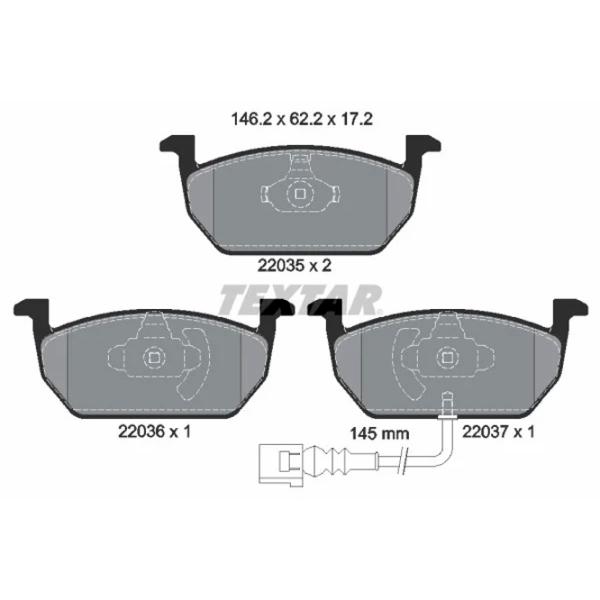 Тормозные колодки Textar 2203501 передние/ дисковые photo 2 Тормозные колодки Textar 2203501 передние/ дисковые photo 2