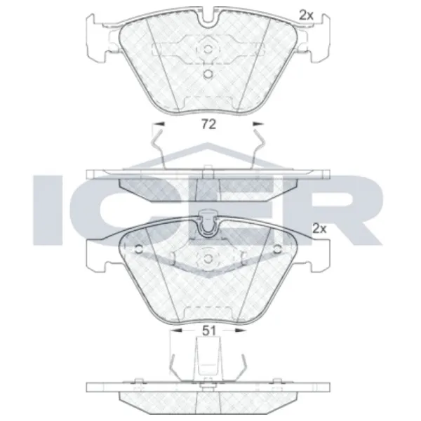 Тормозные колодки Icer 181577 передние/ дисковые photo 2 Тормозные колодки Icer 181577 передние/ дисковые photo 2