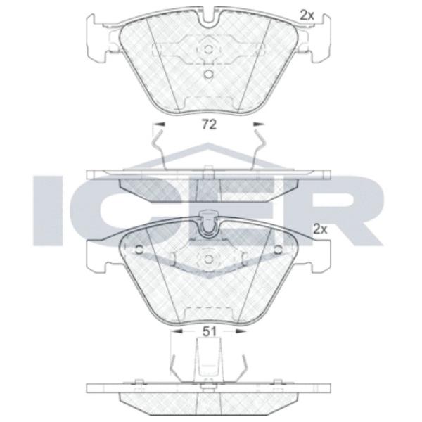 Тормозные колодки Icer 181577 передние/ дисковые photo 2 Тормозные колодки Icer 181577 передние/ дисковые photo 2