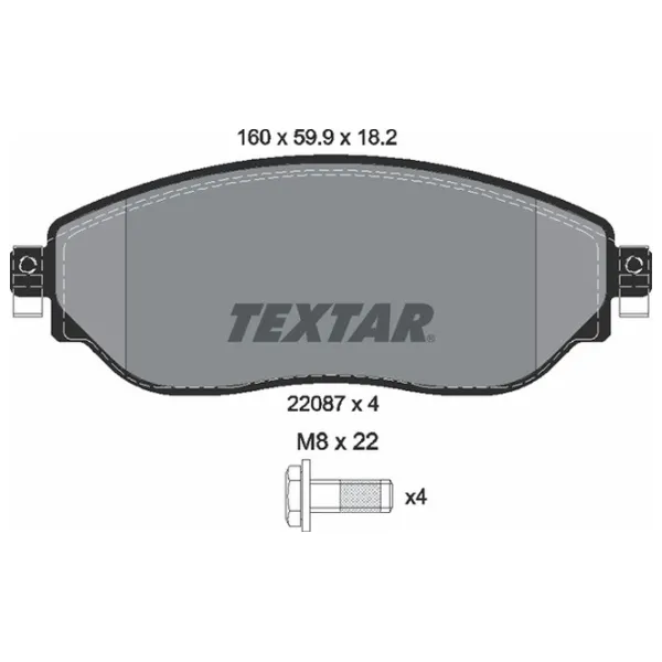 Тормозные колодки Textar 2208701 передние/ дисковые photo 2 Тормозные колодки Textar 2208701 передние/ дисковые photo 2