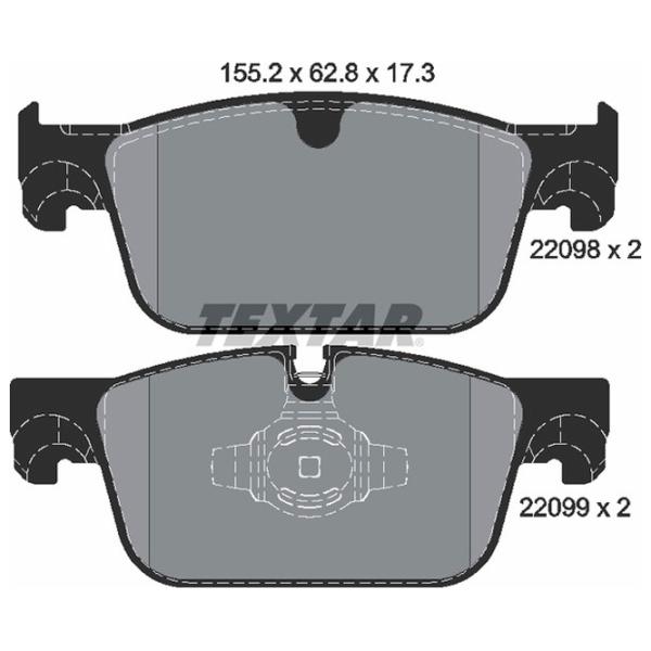 Тормозные колодки Textar 2209801 передние/ дисковые photo 2 Тормозные колодки Textar 2209801 передние/ дисковые photo 2