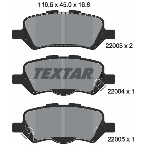 Plăcuțe de frână Textar 2200301 față/ disk photo 2 Plăcuțe de frână Textar 2200301 față/ disk photo 2