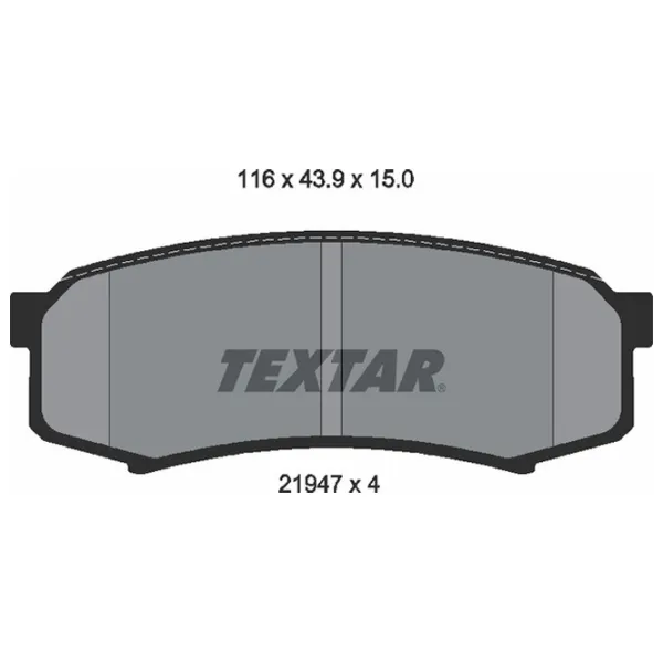 Тормозные колодки Textar 2194701 задние/ дисковые photo 2 Тормозные колодки Textar 2194701 задние/ дисковые photo 2