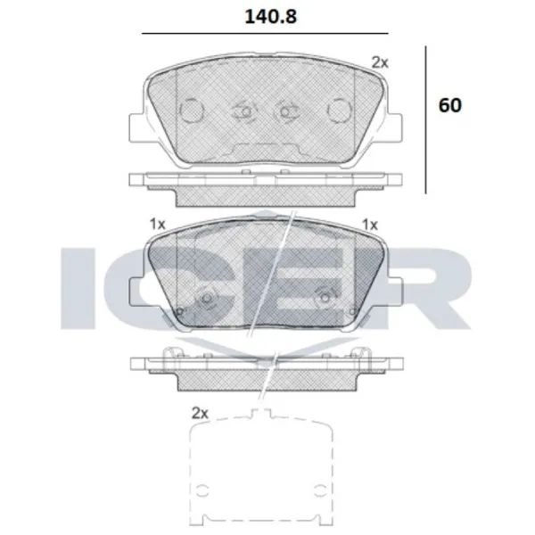 Plăcuțe de frână Icer 182090 față/ disk photo 2